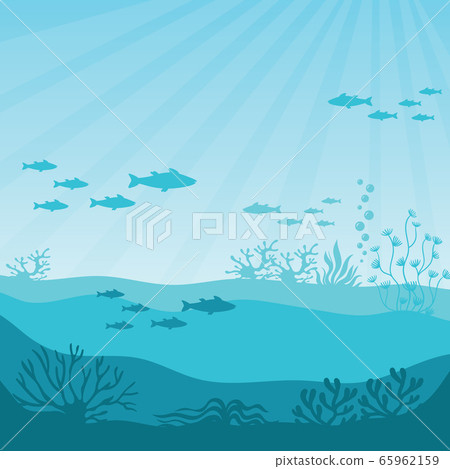 Undersea coral reef. Undersea panorama vector Undersea coral reef. Undersea panorama vector 65962159