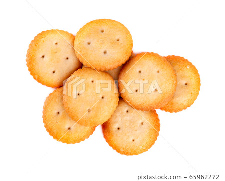Cracker isolated on white background. Dry cracker 65962272