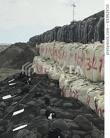 Flexible container placed on the coast 65962650