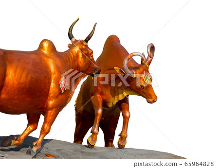 Himmapan animal sculpture on white background. Himmapan animal sculpture on white background. 65964828