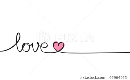 Love word lettering for design banner or poster 65964955