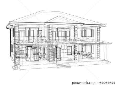 Abstract vector sketch of a house 65965655