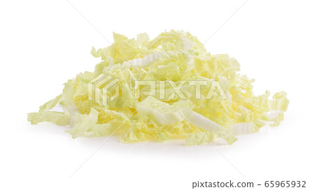 Heap of Chopped Chinese Cabbage Isolated on White 65965932