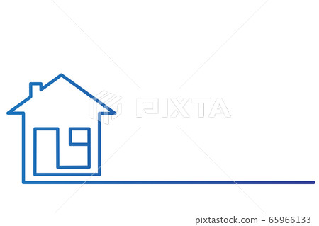 Real Estate Logo, blue house on white for design, 65966133