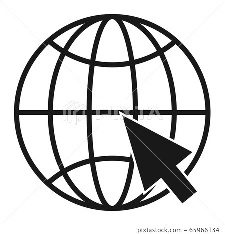 Internet icon with black computer arrow cursor 65966134