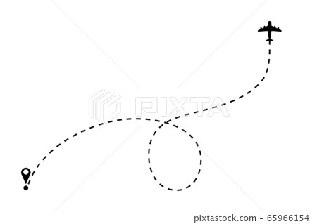travel plane icon and track design on white, stock 65966154