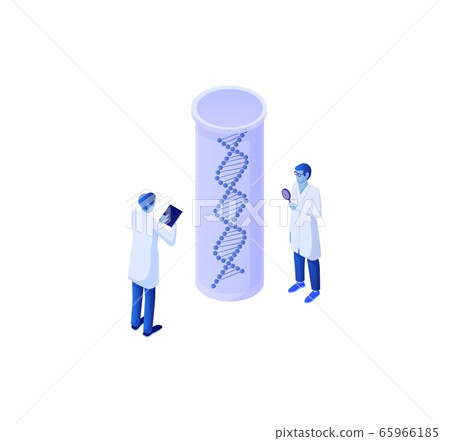 Biotechnology genetic analysis isometric data. Collection study genetic data biochemical experiment. 65966185