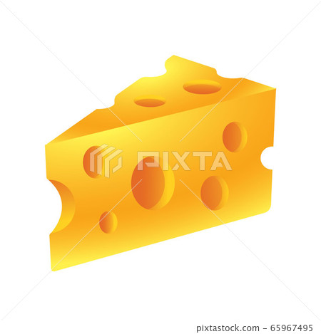 Golden colour Swiss cheese vector illustration 65967495