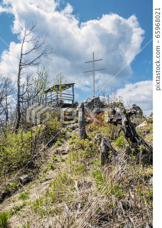 Little Kohut hill with double cross, Slovakia 65968021