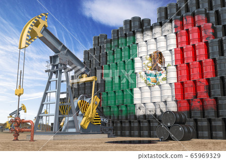 Oil production and extraction in Mexico. Oil pump 65969329