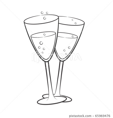 Two champagne glass for New Year or Christmas 65969476