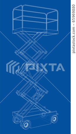 Scissor lift concept outline. Vector Scissor lift concept outline. Vector 65969880