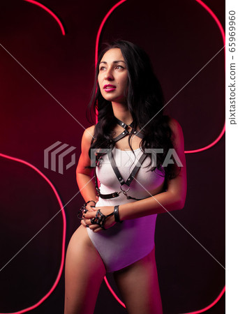 Hot sexy girl neon light dance night club leather Hot sexy girl neon light dance night club leather 65969960