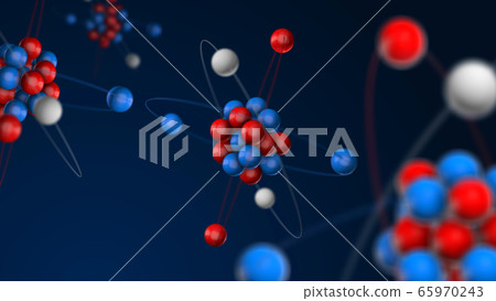 Atom 3d Model Protons And Neutrons In Atomic Stock Illustration