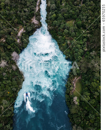Drone view of Huka Falls waterfall in New Zealand Drone view of Huka Falls waterfall in New Zealand 65970255