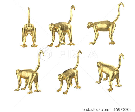 Set of polygonal monkey 65970703