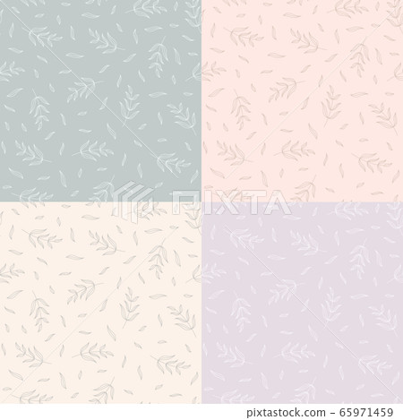 Seamless pattern with hand drawn flowers,... - Stock Illustration ...