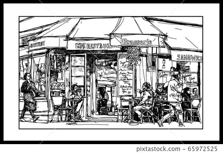 Old cafe in Paris Montmartre 65972525