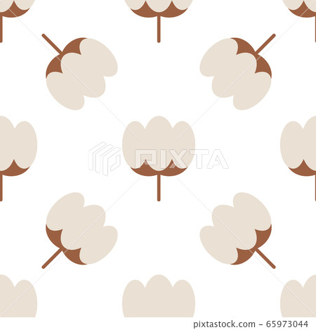 Cotton icon isolated seamless pattern on white background. Cotton flowers icon seamless pattern. Vector Cotton icon isolated seamless pattern on white background. Cotton flowers icon seamless pattern. Vector 65973044