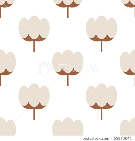 Cotton icon isolated seamless pattern on white background. Cotton flowers icon seamless pattern. Vector 65973045