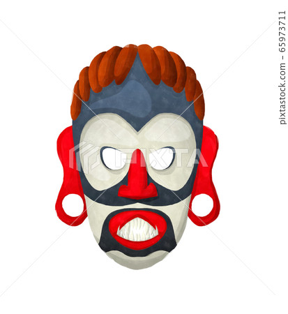 Watercolor tribal mask 65973711