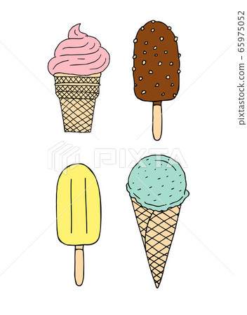 Vector set of doodle sketch colored ice cream Vector set of doodle sketch colored ice cream 65975052
