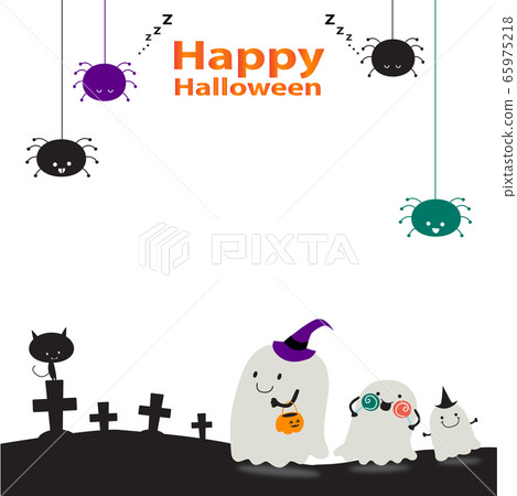 Cute Halloween Ghosts Spiders Cure Halloween Ghosts Cute Halloween Ghosts Spiders Cure Halloween Ghosts 65975218