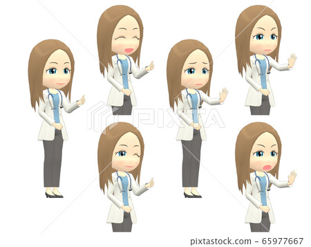 [OK NG A] Caucasian female doctor straight diagonal 65977667