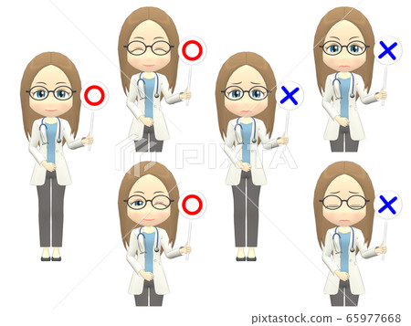 [OK NG B] Caucasian female doctor straight front 65977668
