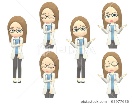 [Problem A] Caucasian female doctor straight front view 65977686