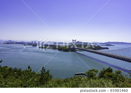 岡山縣倉敷市的瀨戶大橋和鹽鄉群島 65981460