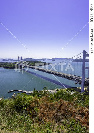 岡山縣倉敷市的瀨戶大橋和鹽鄉群島 65981490