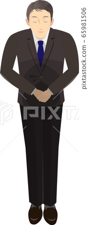 Men bowing in suits [Apology, thanks, greetings] - Stock Illustration ...