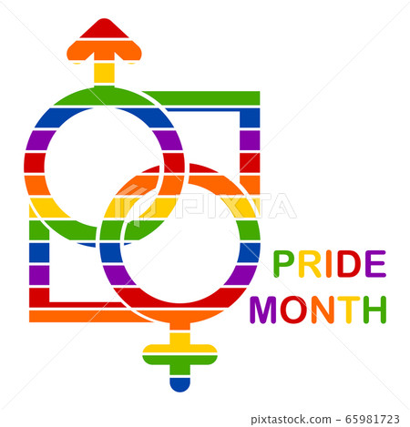 Male and female symbol with colorful stripes Male and female symbol with colorful stripes 65981723