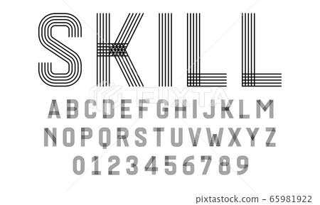 Set of alphabets font modern design with lines 65981922