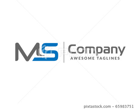 initial letter MS geometric strong monogram logo  65983751