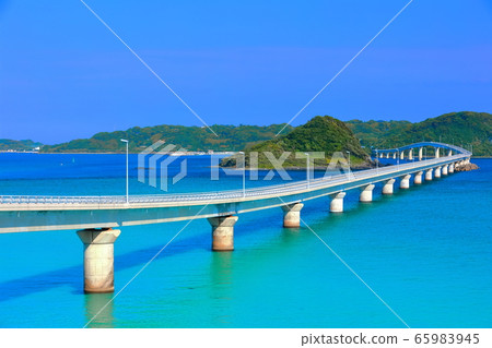 [山口縣]晴朗天氣下的綱島大橋 65983945