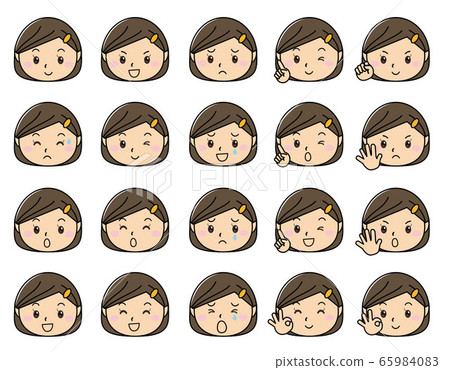 女孩 01_03_02（各種表情套裝，適合情緒和女孩） 65984083