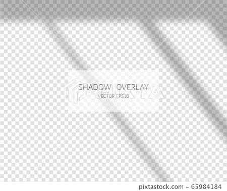 Shadow overlay effect. Natural shadows from window isolated on transparent background. Vector illustration.  65984184