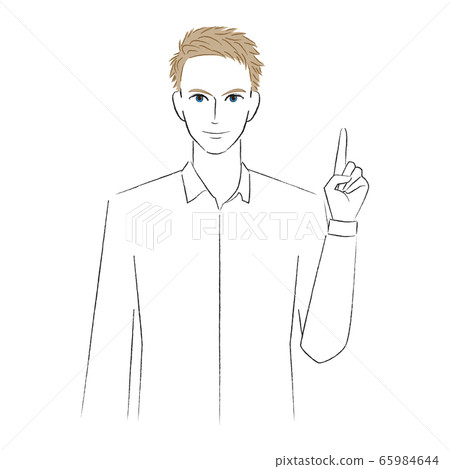 Blond hair man pointing 65984644