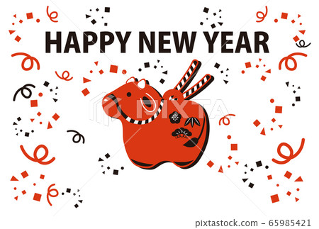 2021 ox year New Year's card clay bells simple pop modern illustration side 2021 ox year New Year's card clay bells simple pop modern illustration side 65985421
