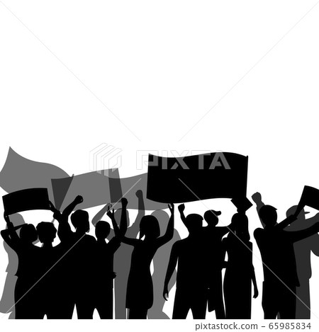 Black banner with crowd Black banner with crowd 65985834