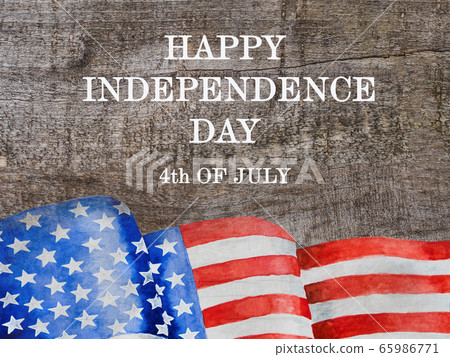 Beautiful drawing of the American Flag. Closeup 65986771