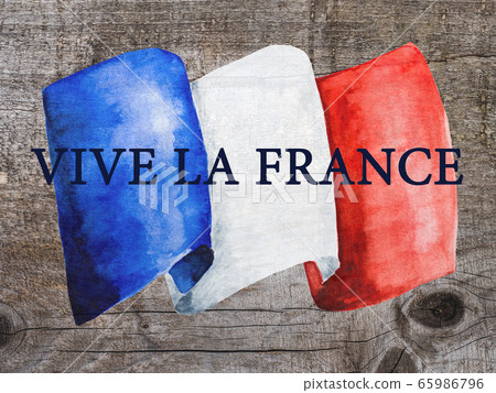 French Flag. Beautiful greeting card. Close up 65986796