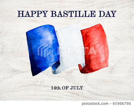 French Flag. Beautiful greeting card. Close up 65986798