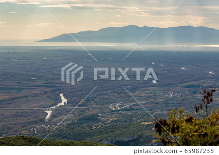 Aerial view of river Nestos, Xanthi, Greece 65987238