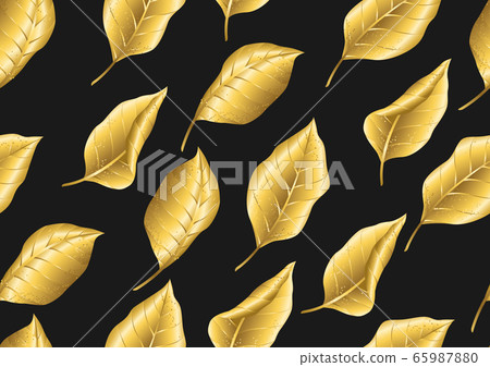 Seamless floral pattern with gold autumn foliage. Seamless floral pattern with gold autumn foliage. 65987880