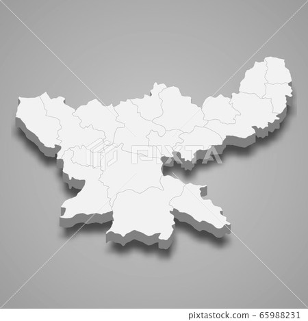 3d map state of India Template for your design 65988231