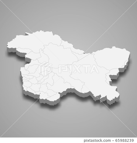 3d map state of India Template for your design 65988239