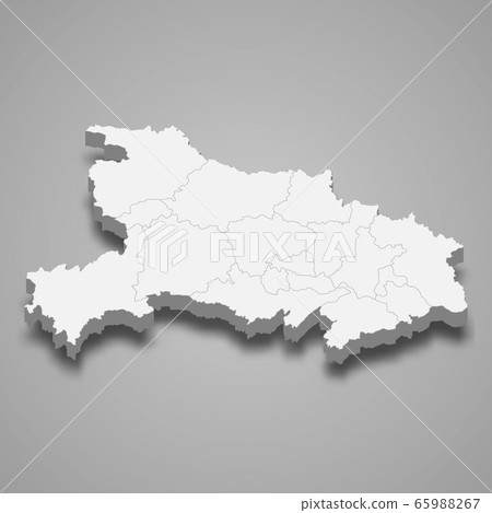 3d map province of China Template for your design 65988267